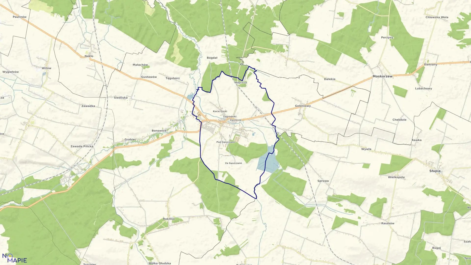 Mapa obrębu SZCZEKOCINY w gminie Szczekociny